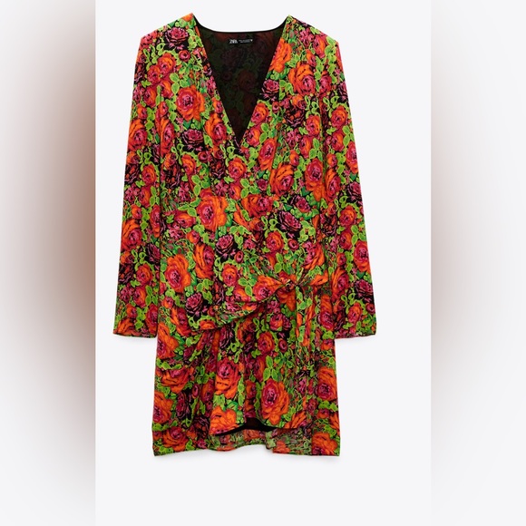 Zara floral long sleeve dress - Picture 1 of 3